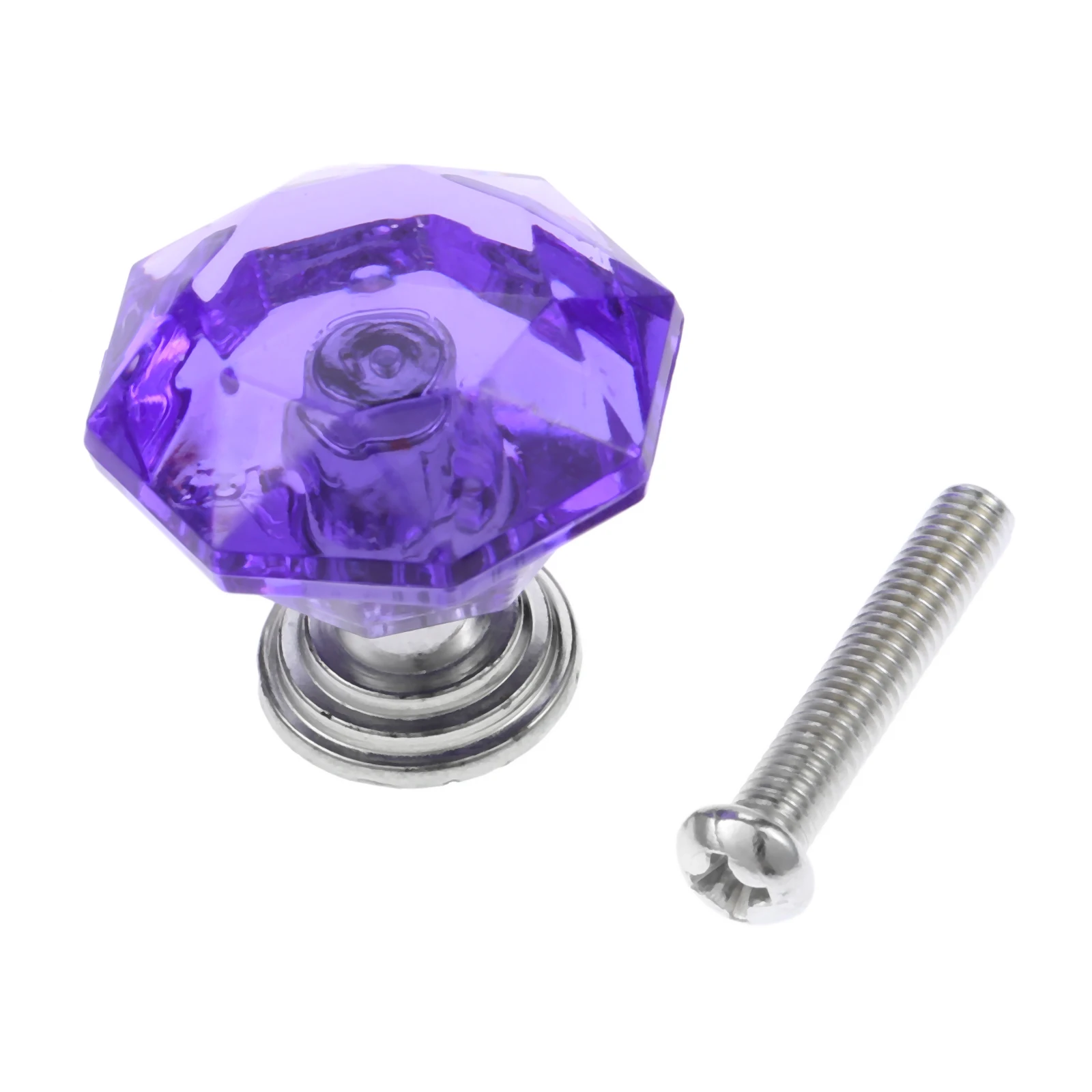 

1Pc Fashion Purple Acrylic Bookshelf Handle Drawer,cabinet Handle Knob,furniture Decoration Accessory 24 * 24mm with Screws