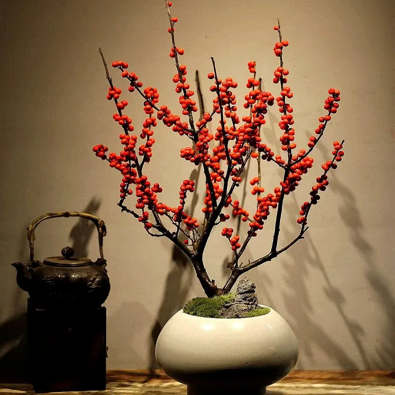 

Imported North American holly potted plants, old piles, New Year's Eve flowers, cold-resistant plants, balcony
