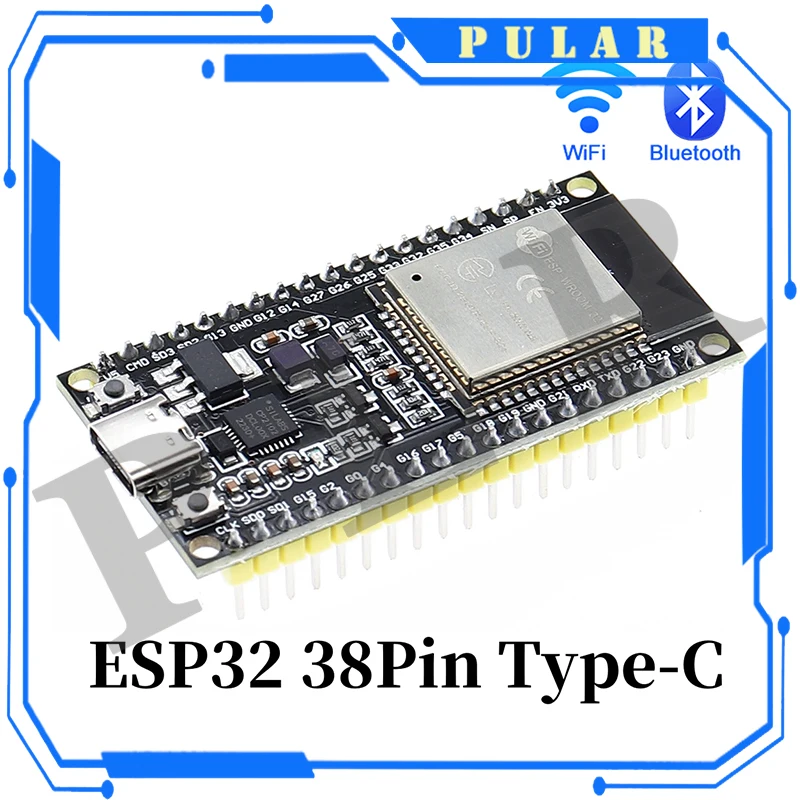 1 шт. CP2102 WROOM ESP32 макетная плата 30Pin/38Pin Micro/Type-C USB WiFi + Bluetooth сверхнизкое энергопотребление двухъядерный процессор