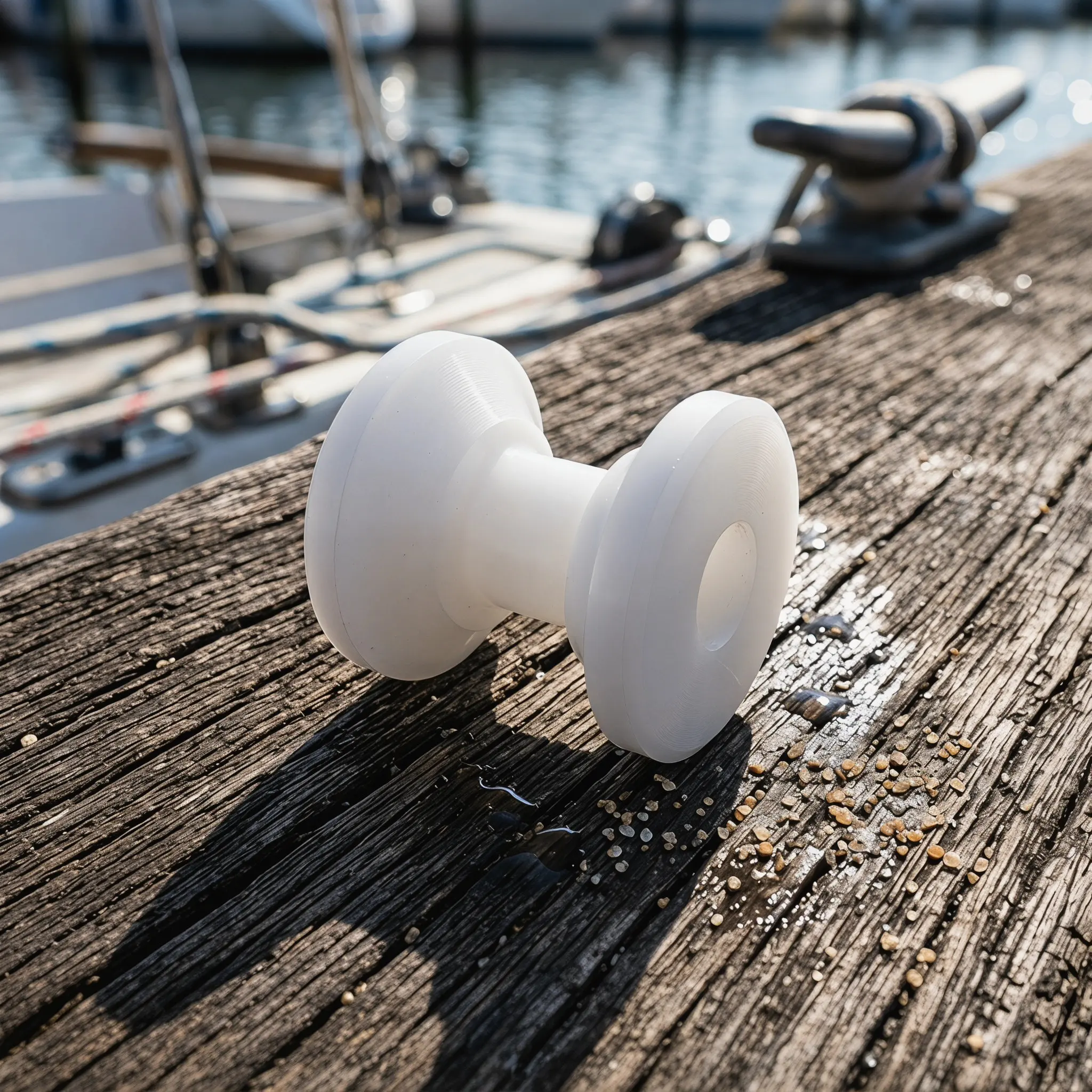 2Pcs White Anchor Roller Wheels Nylon Universal Bow Roller Marine Grade Non Marking for Boat Anchor Line Nylon Sheave Wheel