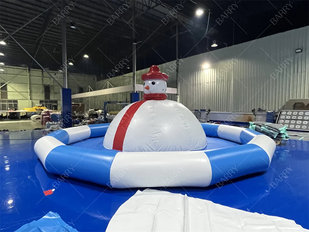Snowman Inflatable Water Dome Jumping Pillow Cloud Soft Air Mountain Bouncer House Slide For Kids Inflatable Pool Jumping Ball