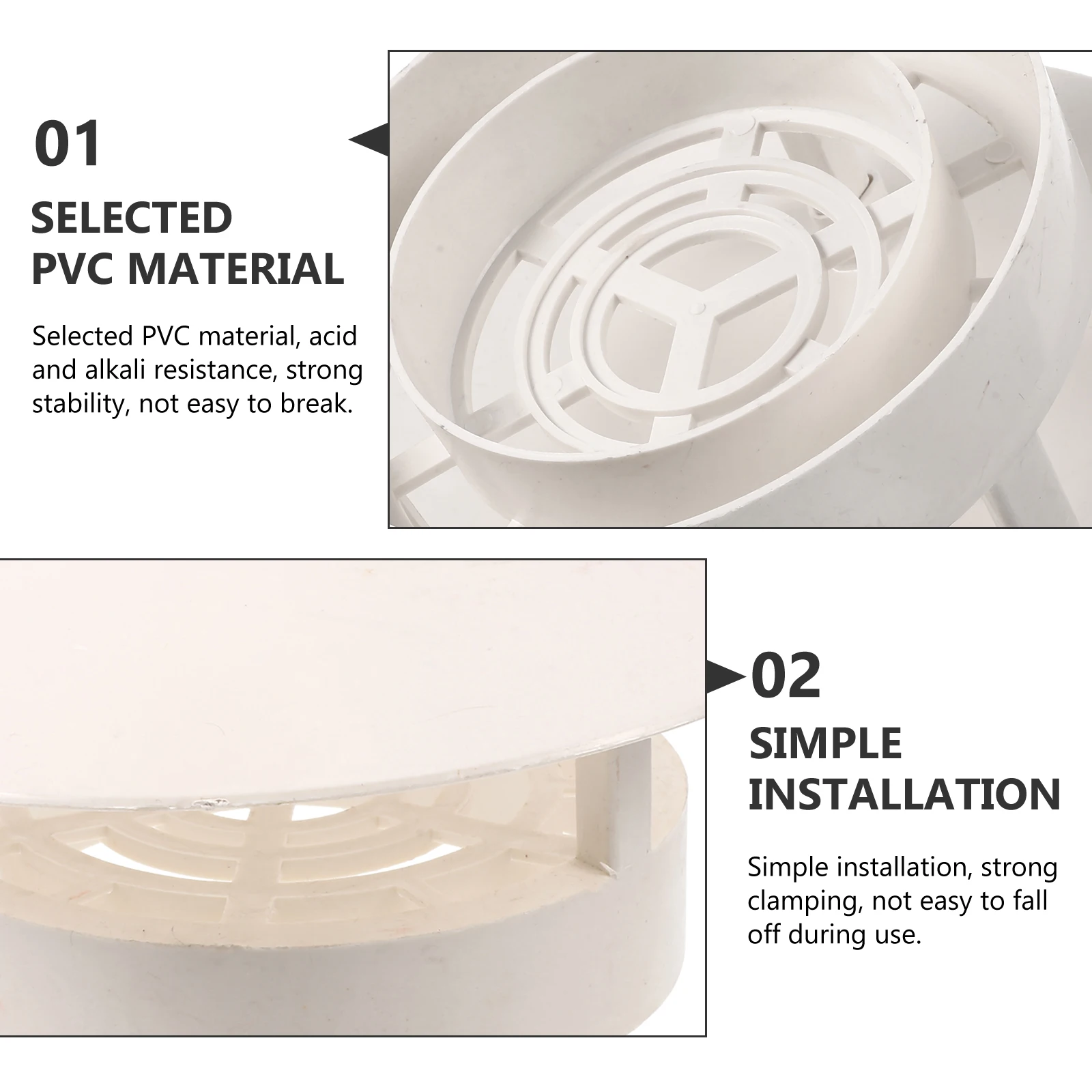 

PVC Pipe Rain Cap Ducting Ventilation Cover Chimney Protector Weatherproof Roof Accessories Acid Alkali Resistance Strong