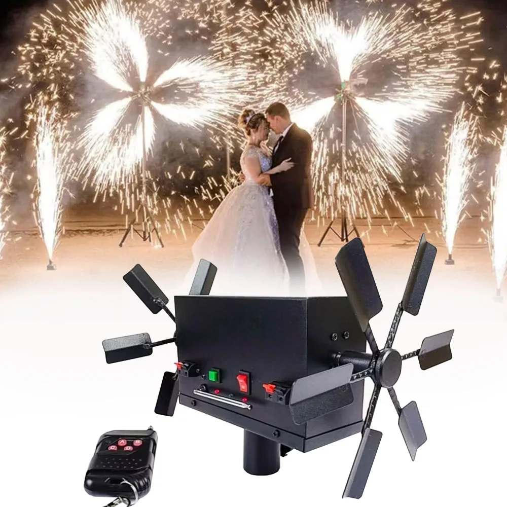 

Lighting Effect Cold Flame Machine Double Wheel Rotary Wedding Mariage Party Baby Shower Decoration Anniversaire Bride Pyro