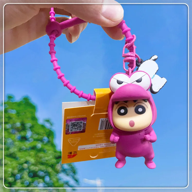 Nuovo Anime Crayon Shin-chan Kawaii Q versione Cos Cross dress Figura divertente Modello in PVC Giocattoli Bambola Coppia ciondolo Portachiavi Regali