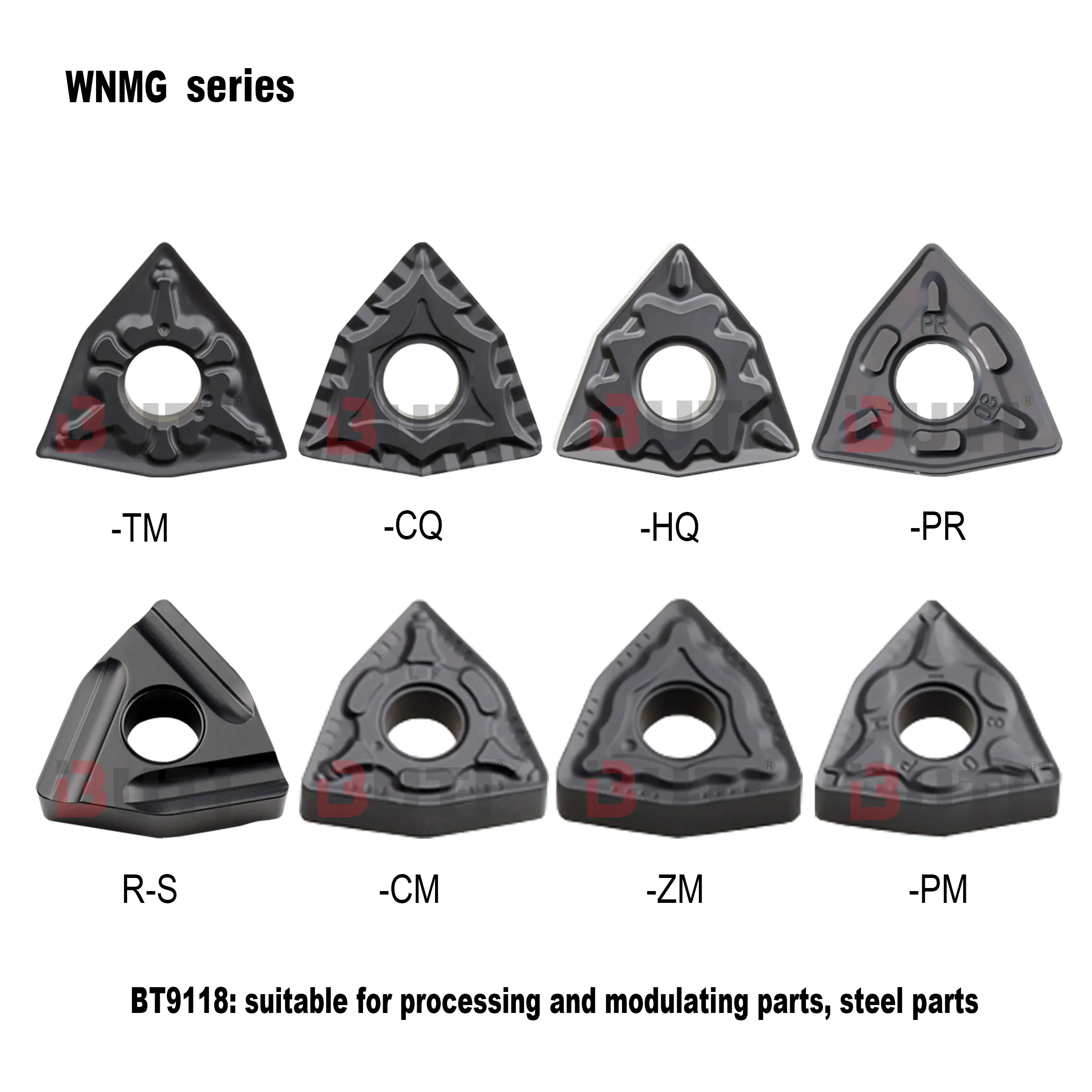 مخرطة CNC قطع إدراج WNMG080404 WNMG080408 WNMG080412 TM L-S R-S HQ CQ PR فتحة نوع تعديل مكونات معالجة إدراج