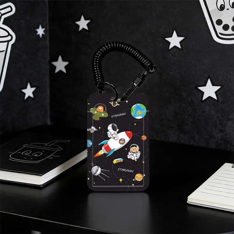 Card Sleeve for Photo Protector Kpop Photocard Holder Student Bus/Meal Card Protection Case Stretchable Spring Cord