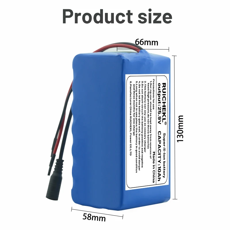 100% new 7S3P 18650 lithium battery 25.9v 10000mAh battery pack,suitable for square dance audio, loudspeakers,vacuum cleaners