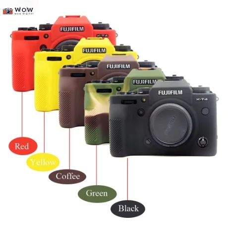 Capa de silicone para câmera, capa de borracha para fujifilm xt3 xt4 fuji xt3 xt4 xs10 xt200 xt10 xt20, capa de vidro temperado para presente
