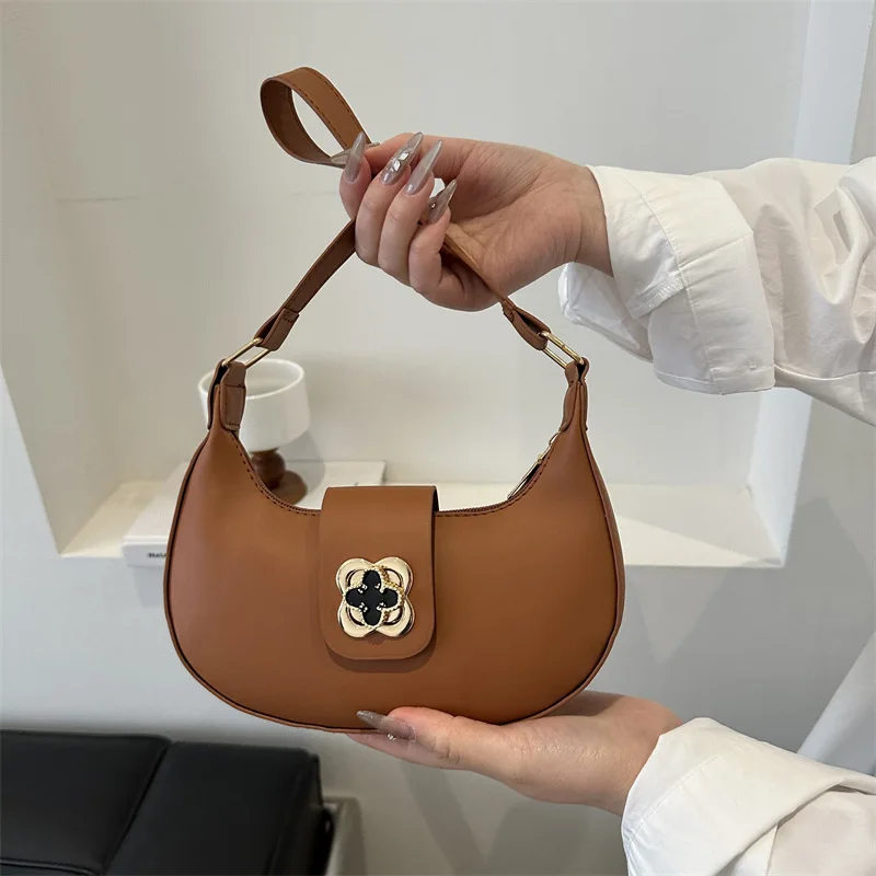 

2025 Quilted Crescent Bag - Structured Underarm Purse, Lightweight Crossbody/Shoulder Multiway, Premium Vegan Leather