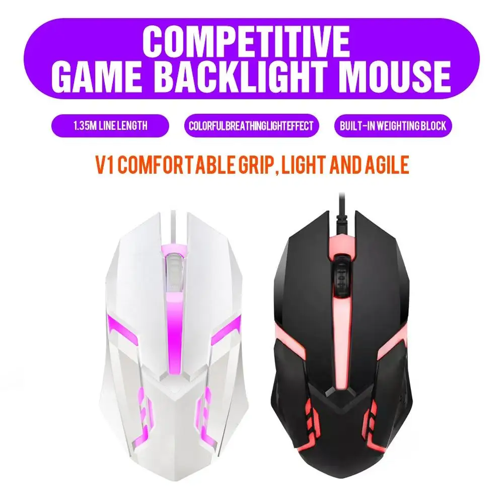 X1 Wired Mouse Home Office Laptop Desktop Computer Backlit Mouse Gaming Side Glow Wired Mechanical Colorful Mouse Buttons U V1G5