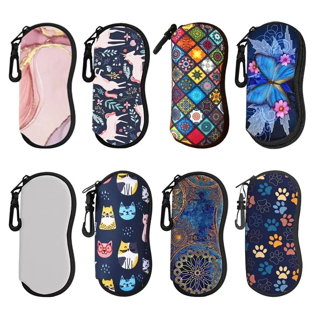 

Diving Material Glasses Box Zipper Wallet Fashion Reading Eyewear Case Storage Box Protective Cover Eyewear Protector Students