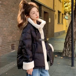 Luxury Women Down Cotton Coat For Winter 2023 Stand Collar Puffer Jacket Thick Warm Female Feather Parkas Snow Outwear