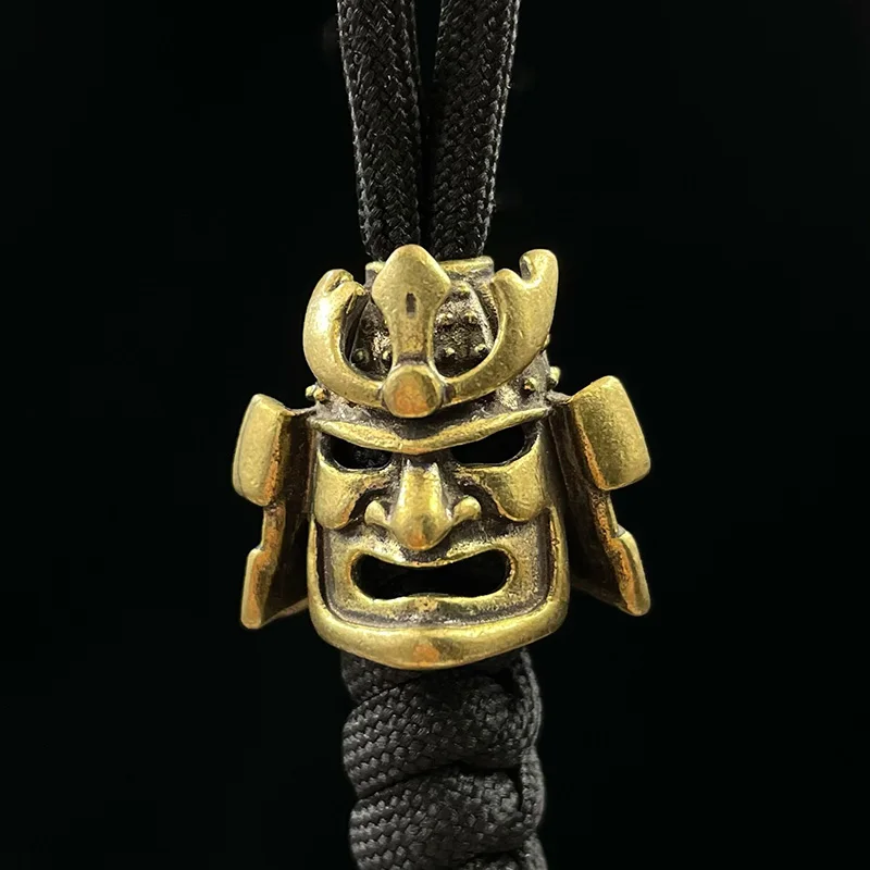 1pc Samurai Warrior Helmet Paracord Bead Metal Charm For Paracord Bracelet Accessories Survival DIY Pendant Buckle Knife Lanyard