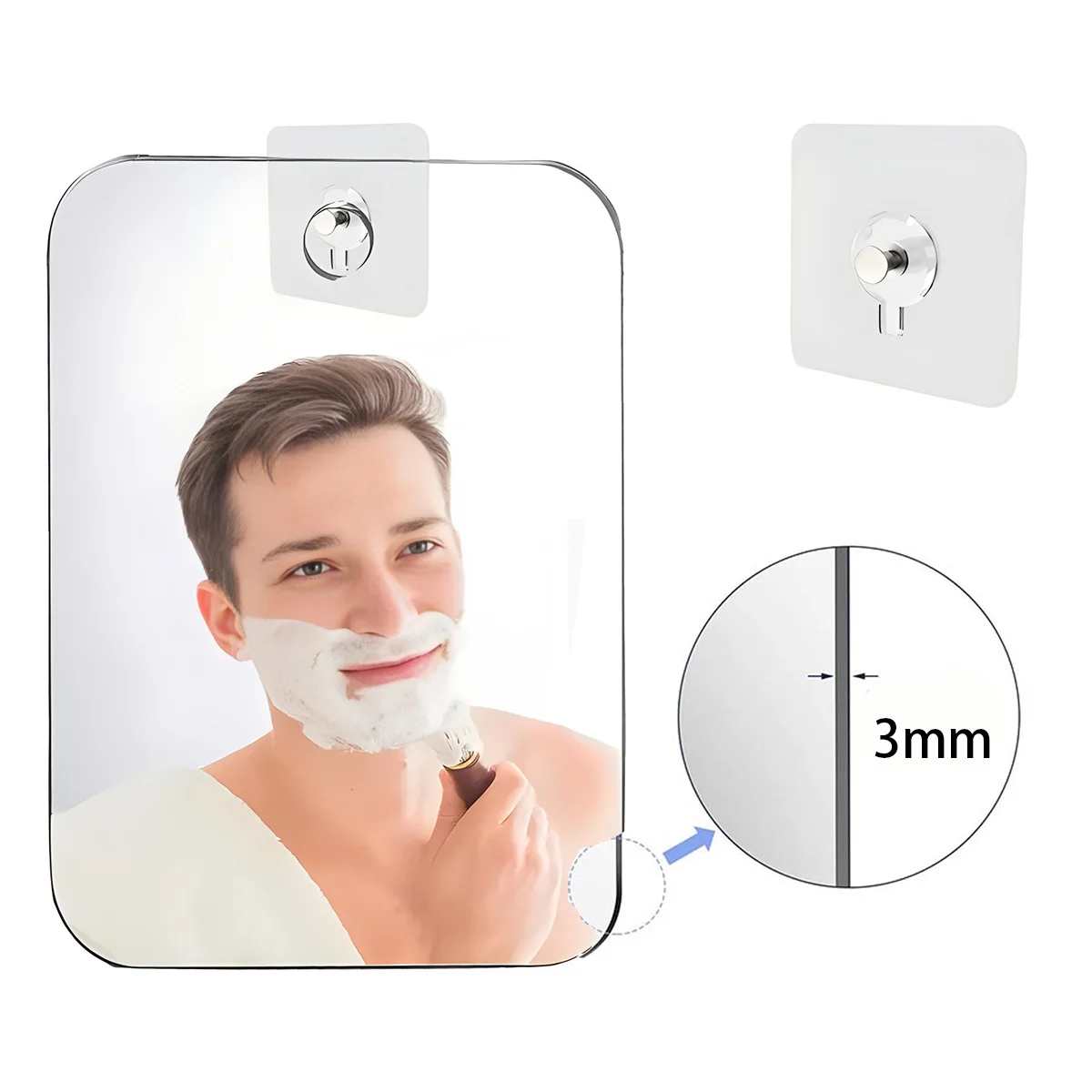 Bathroom Acrylic Mirror Shower Mirror Portable Vanity Mirror
