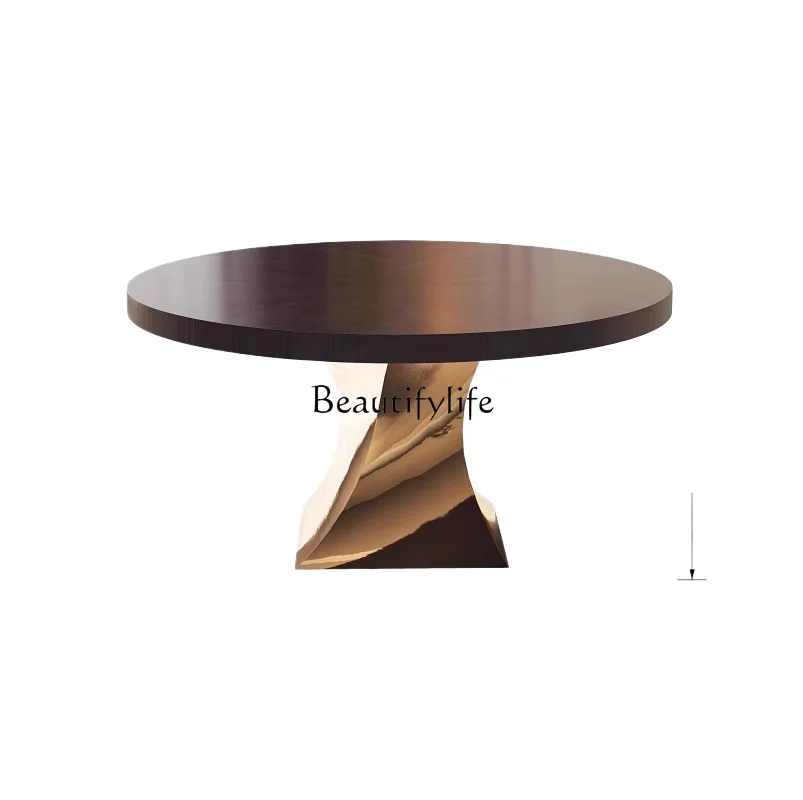 

Retro home solid wood dining table, high-end small apartment dining table