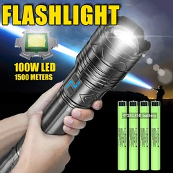 LED Flashlight Rechargeable High Power Ultra Bright Remote Tactical Hand Light Waterproof Strong Outdoor Camping Lantern Torch