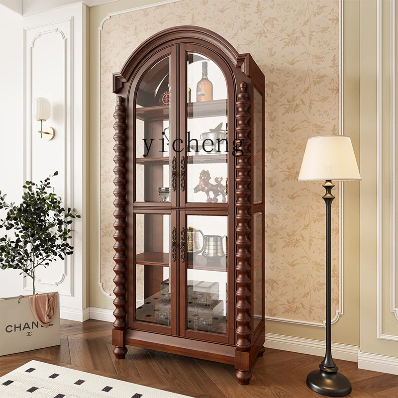 

LSL винный шкаф для дома, гостиной, европейский шкафчик большой емкости, арочный ретро-ветровой настенный шкаф-витрина