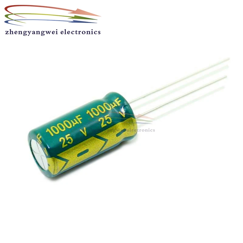 500pcs 10x20mm 25v1000uf High frequency low resistance Electrolytic Capacitor