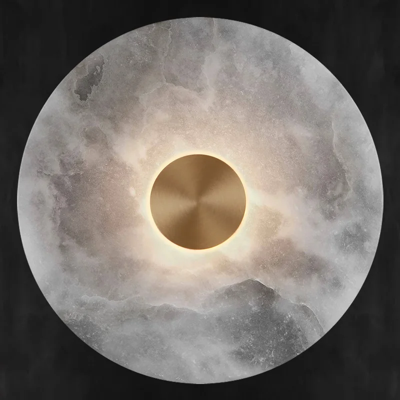 

Bedroom Bedside Round Marble Wall Lamp Living Room Sofa Background Dector Hotel Corridor Entrance Cloakroom Led Lighting