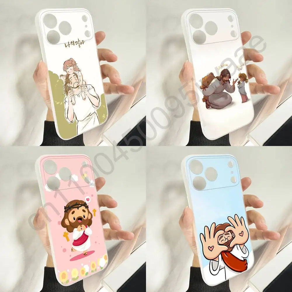 

Funny Cartoon Jesus Girl Phone Case For iPhone 11,16,15,14,13,17,12,Plus,E,Air,Mini,Pro,Max Magnetic Magsafe Soft Cover