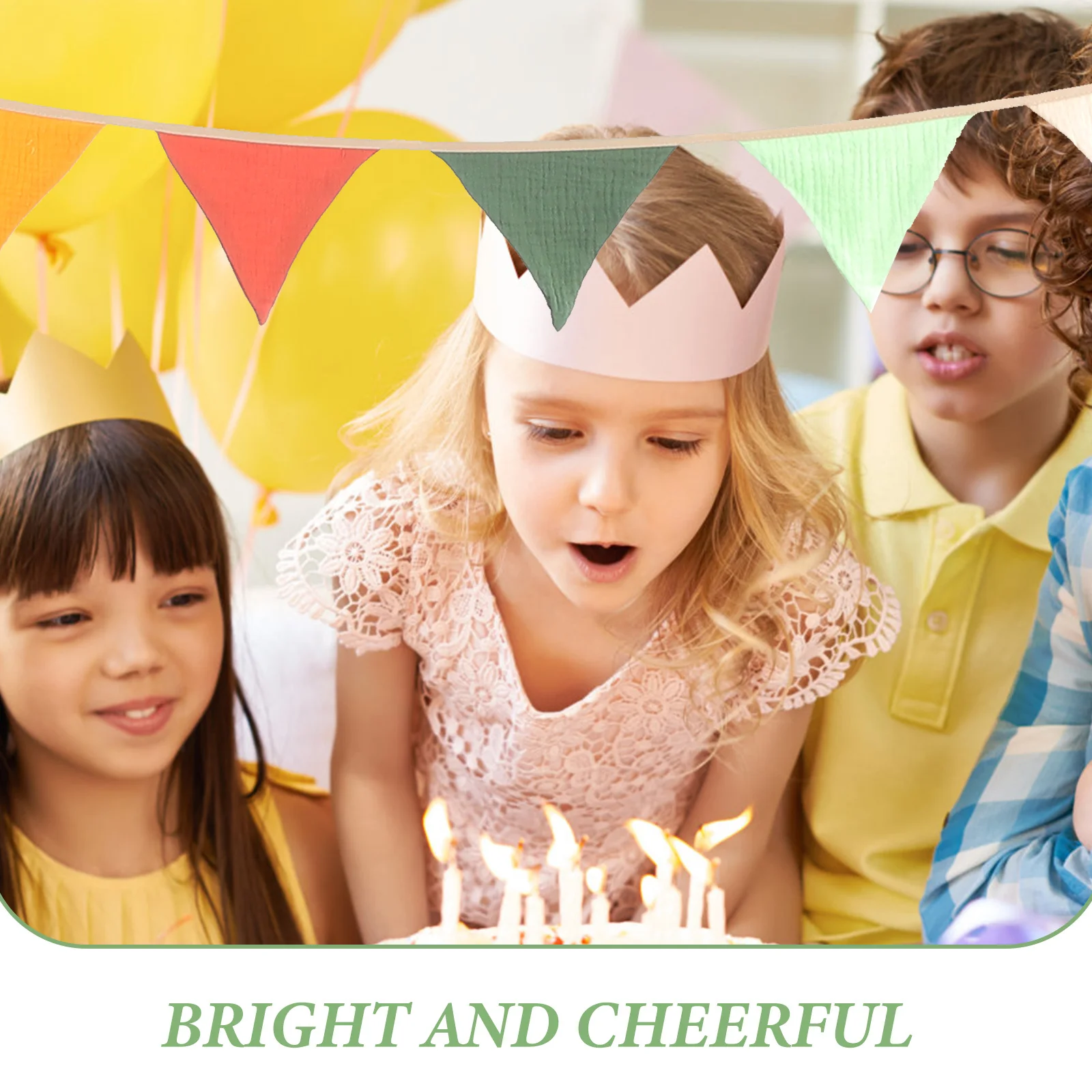 

Triangle Banner Colorful Cotton Cloth Hanging Flags Suitable for Birthday Party Carnival Festival Bedroom Decoration Reusable