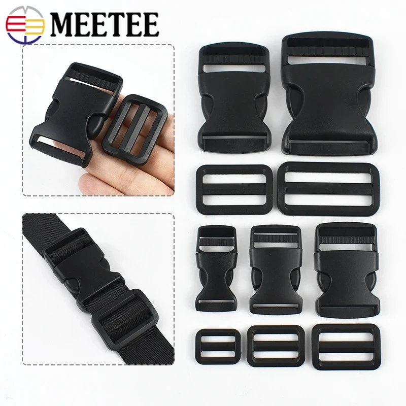 

1-5Sets Meetee Plastic Release Buckle 20-50mm Tri Glide Hook Nylon Webbing Tape Dog Collar Adjust Clasp Bag Strap Sewing Parts