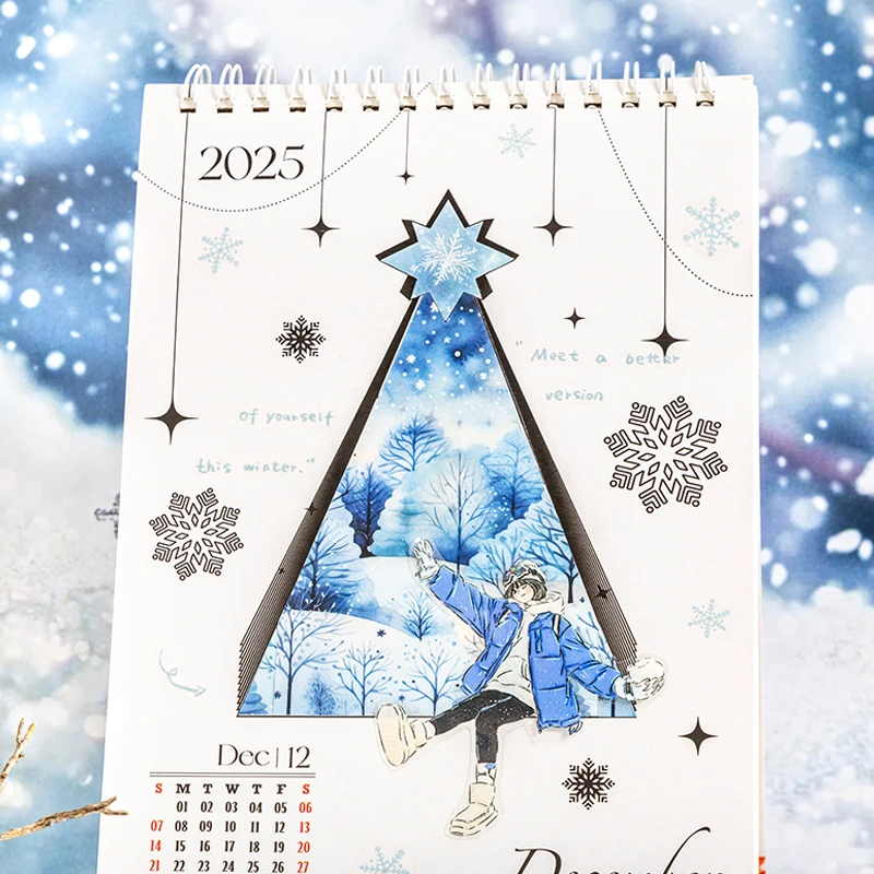Mr. Paper, Winter Snow Theme Landscape Decoration Material Stickers DIY Scrapbook Diary Notebook Phone Case Handmade Material