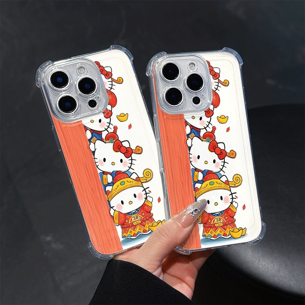 헬로키티 고양이 소프트 폰 케이스 (아이폰 14, 아이폰 16/15/14/13/12/11/x/xs/xs Max 여성용 폰 케이스, 헬로키티 애니메이션)