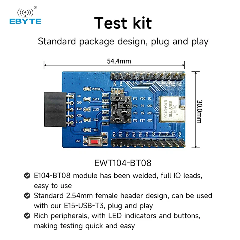 Bluetooth to Serial Port Module BLE5.1 EBYTE E104-BT08 E104-BT07 Low Power Consumption Support Beacon and iBeacon SMD