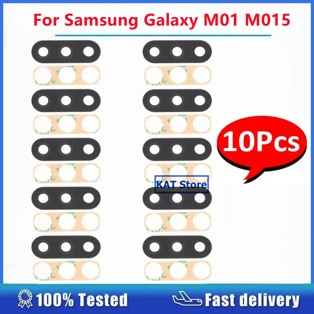 10PCS For Samsung Galaxy M01 SM-M015 M015 2020 Rear Back Camera Glass Lens Cover With Sticker Adhesive Replacement