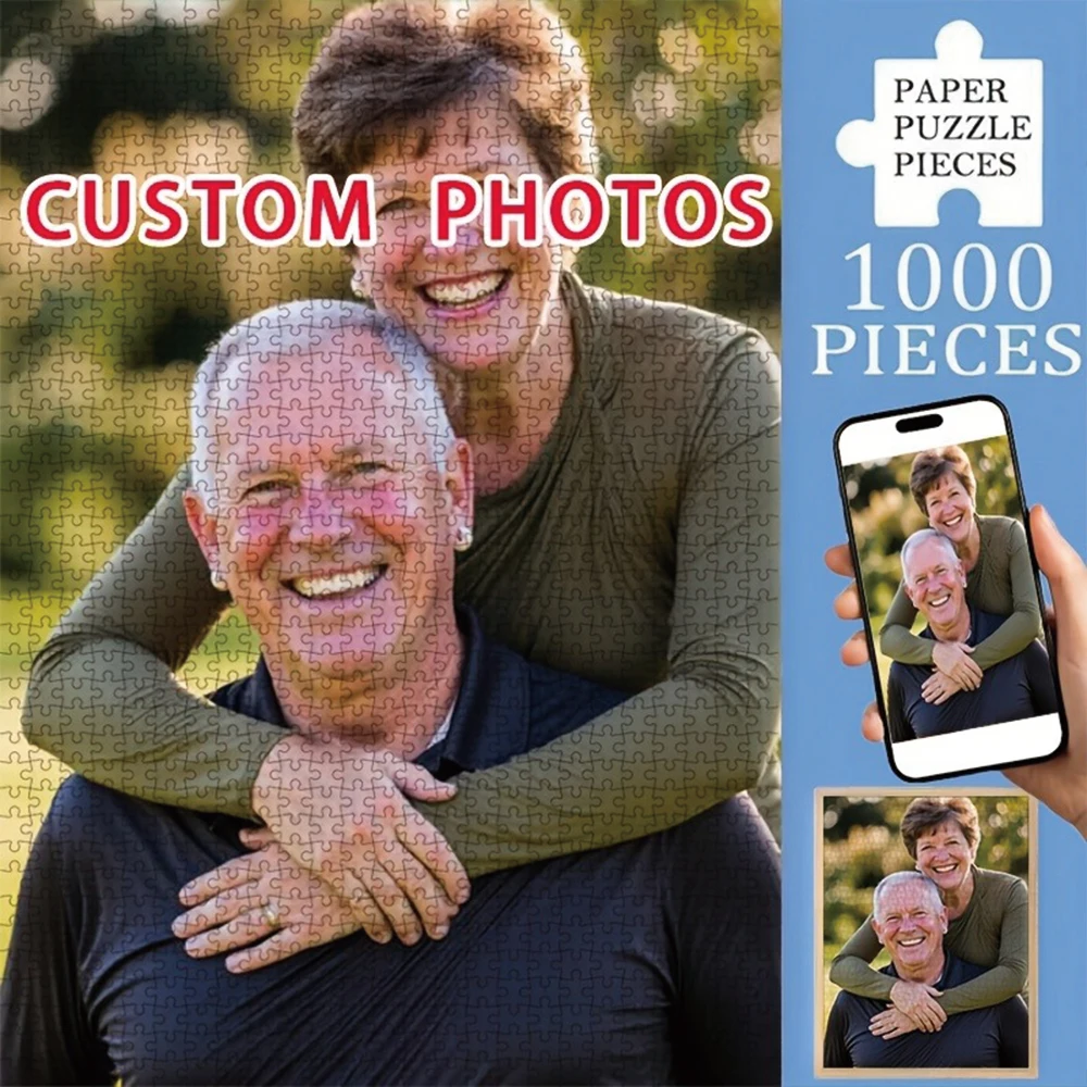 35/300/500/1073pcs Personalized Custom Photo Puzzle Couple's Group Photo Family Memories Personalized Gifts For Women/Men