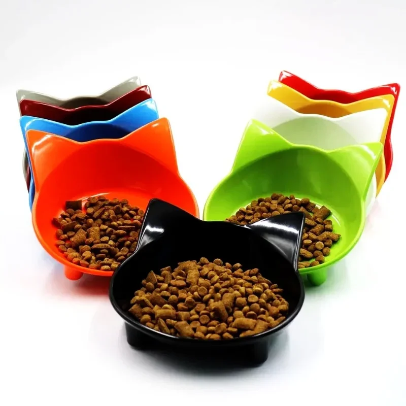 Cat Food Bowl Non-slip Dog Plate Shallow Cat Water Bowl Wide Cat Feeding Bowl Relieve Beard Fatigue Pet Supplies