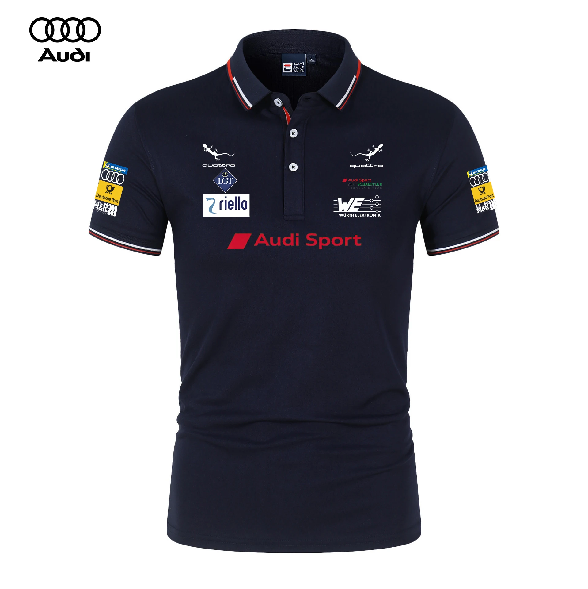 Audi Motorsport Racing Team Polo Shirts, T-Shirts, Collarless Casual T-Shirts, Men's and Women's Daily Casual Polo Shirts