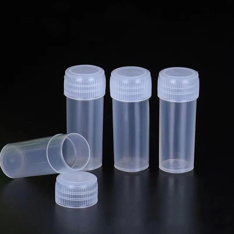 10-100PCS 5g Plastic Packaging Medicine Bottle Empty Small Pill Vials 5ml Mini Barrel For Solid Powder Particle Sample Container