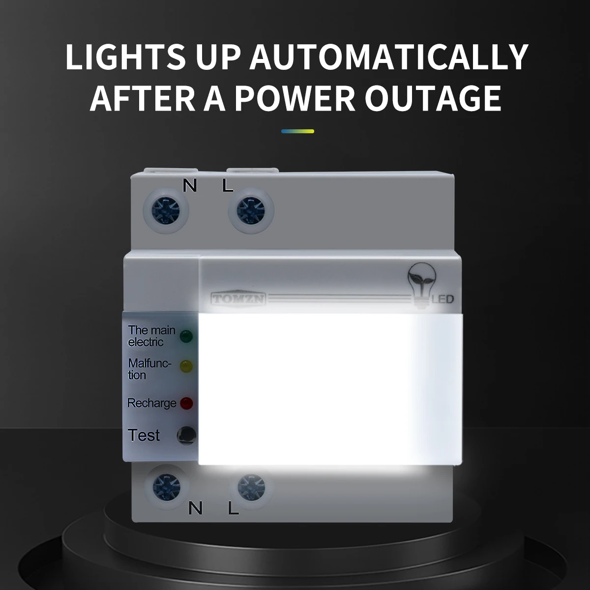 TOMZN DIN rail socket 230V LED Rechargeable emergency light mobile emergency light
