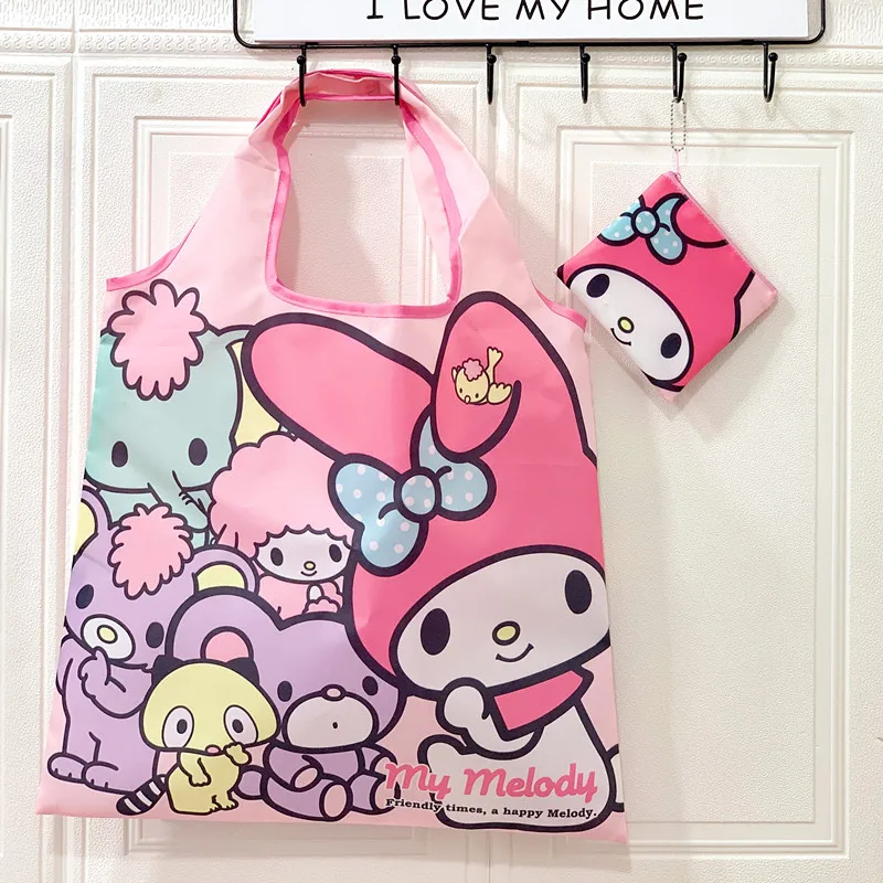 Sanrio Cinnamoroll Shopping Bag Kuromi Kawaii Anime Cute Cartoon Student Large Capacity Storage Bag Handbag Toys Girls Gifts