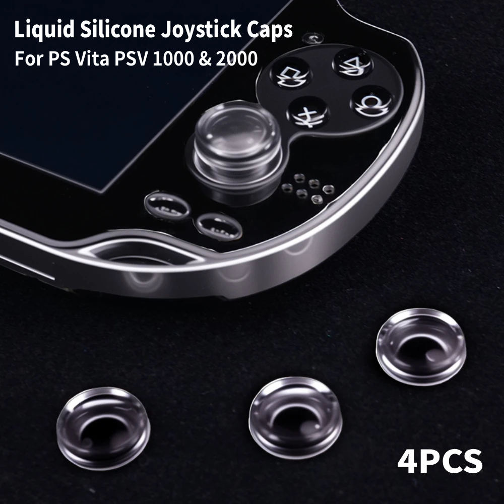 Flüssigsilikon-Joystick-Kappen für PS Vita PSV 1000 & 2000 Spielekonsole Daumengriff-Kappenabdeckung Analogstick-Schutz