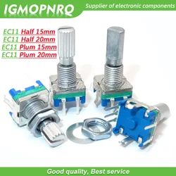 10PCS EC11 15mm / 20mm Half / Plum Axis Rotary Encoder Handle Code Switch Digital Potentiometer Switch 5Pin New Diy IGMOPNRQ