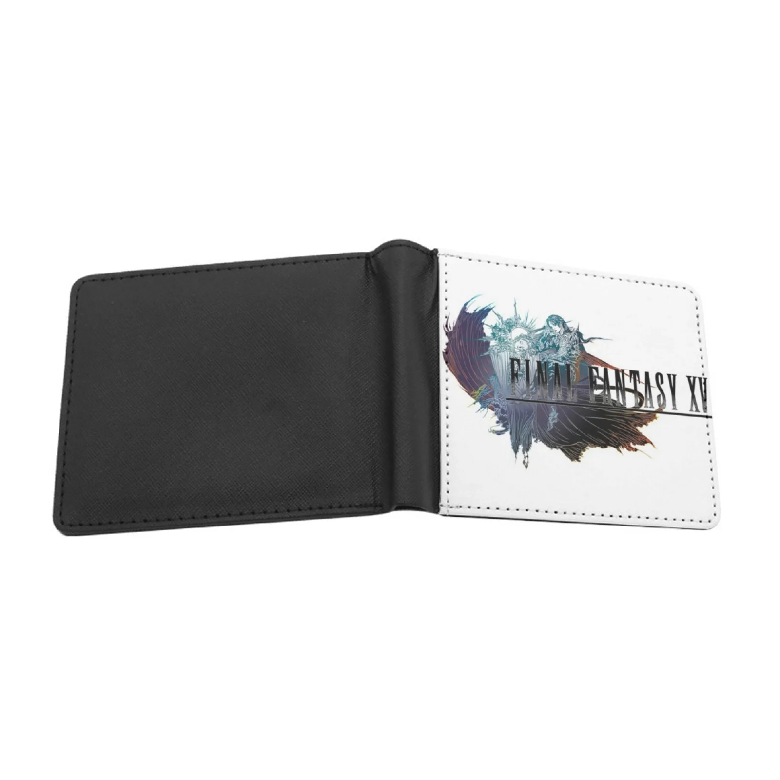 Final Fantasy Xv Ending Logo Short Pu Leather Wallet Men's Wallet Card Holder Purses Cash Pocket Wallet Noctis Cloud Ignis