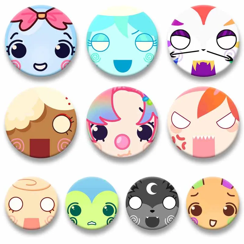 

Creative D-Dandys W-World Full Face Icon Coin Badges Sprout Astro Bassie Vee Lapel Pins Backpack Hat Jewelry Brooch Accessories