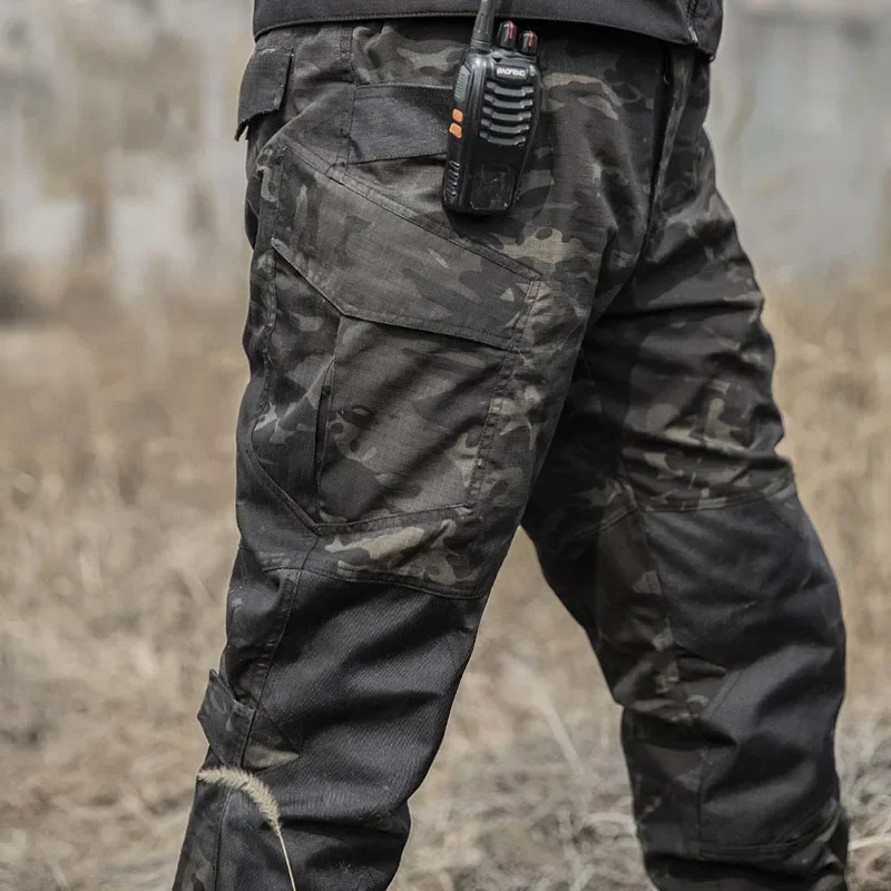 Camo Waterproof Tactical Pants Men Military Multi-pocket Wear-resistant Cargo Trousers Outdoor Army Ripstop SWAT Combat Pant