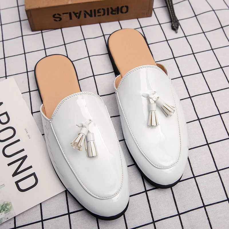 Italian Men Slippers Genuine Leather Loafers Moccasins Outdoor Non-slip Men Casual Shoes Summer Spring Fashion Men Shoes 2022