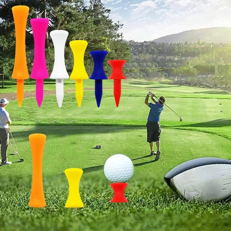 50Pcs Golf-Tees Step Down, Plastic Castle Golf-Tees, 6-Colors Each of 50pcs, Assorted Size 70mm/57mm/51mm/45mm/38mm/32mm