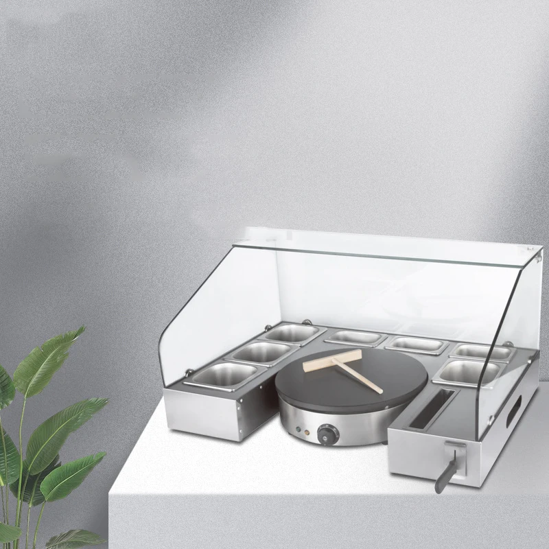 Bancada de trabalho para forno de panqueca, fabricante de crepe com estação de servir, 1 placa, antiaderente, máquina elétrica para fazer panquecas