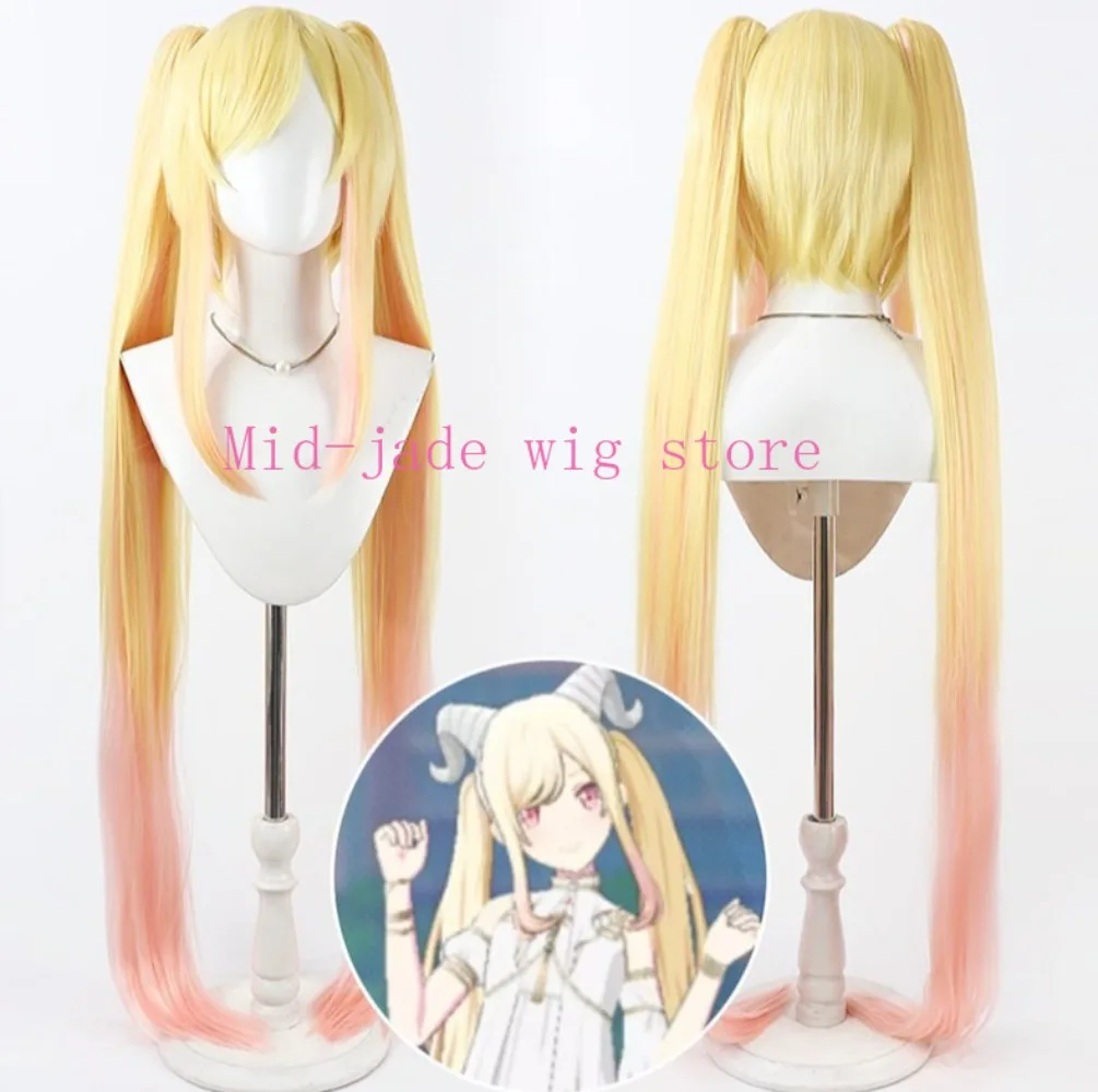 Anime Tenma Cosplay Wig Detachable Twin Tails for Valentine Music Festival Live Stage and Studio Photography