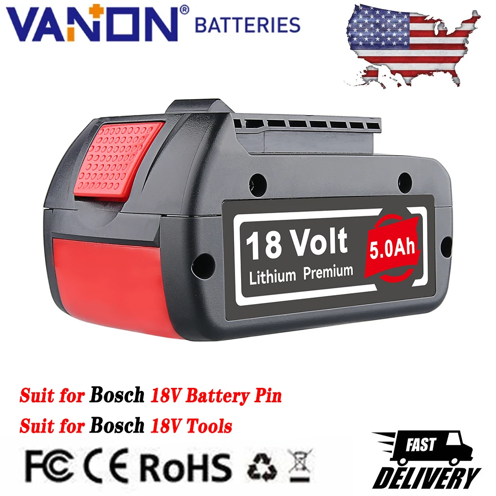 

Сменный литий-ионный аккумулятор VANON 18 В 5,0 Ач для Bosch 18 В Professional Systeem Draadloze Tools Bat609 Bat618 Gba18v 80 21700 Cell
