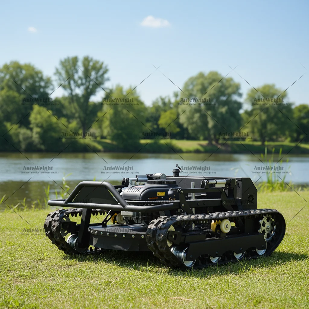 Free Shipping CE EPA Euro 5 Large Tank-style Off-Road Grass Cutter Self-Propelled Crawler Robotic Garden Lawn Mower