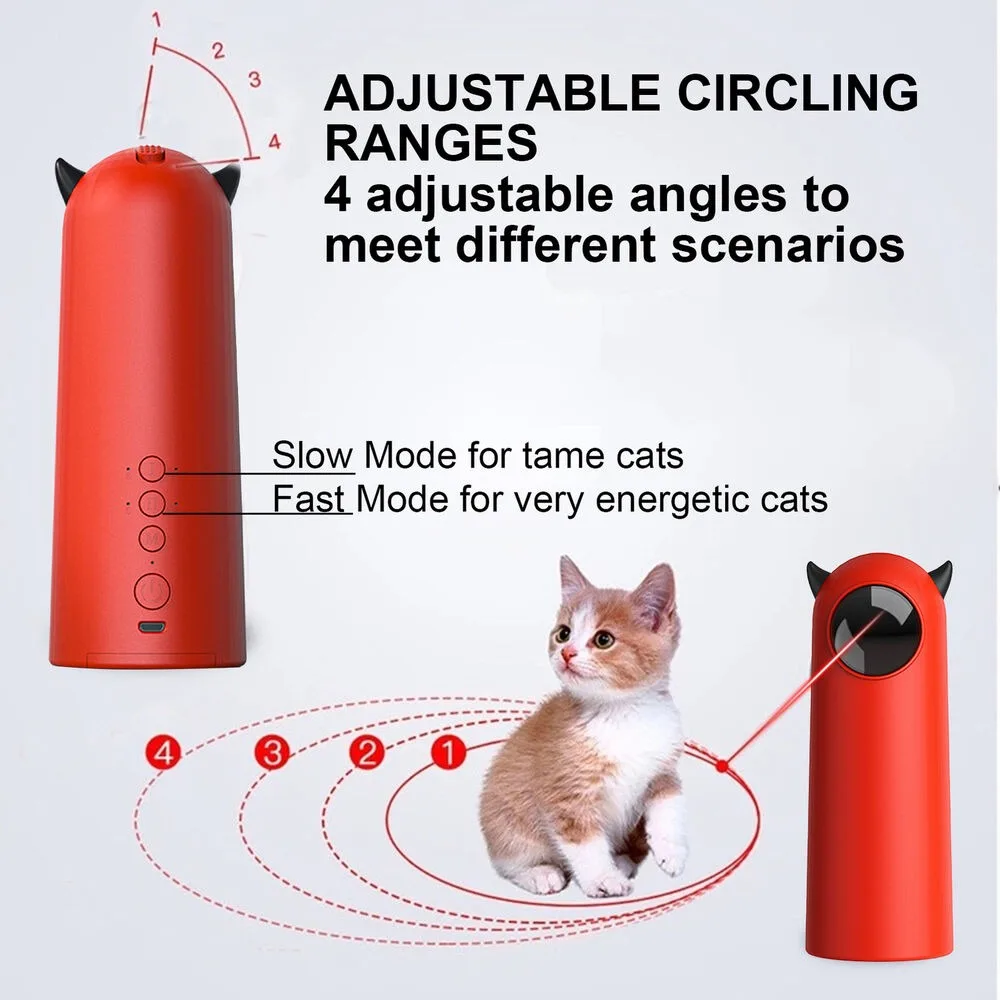 Automatic Interactive Feline Laser Toy USB Powered and Motion Activated for Indoor Cats Encourages Play and Exercise