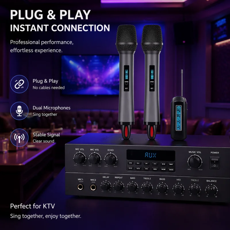 NXG S30 Professional Bluetooth Karaoke Audio Mixer Set, Independent Music & Mic Volume Knobs, Multi Audio Adjustment Knobs, Wide Compatibility with Speaker, TV & Mobile Phone, Easy Instant Connection for Family Singing & Entertainment