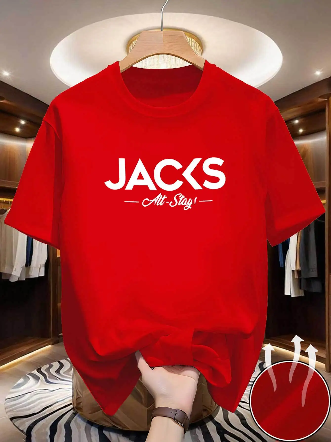 Men's round-neck short-sleeved printed shirt - available in multiple colors - quick-drying and breathable T-shirt